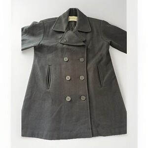 Vintage Charles Klein Black Wool Blend Coat Women's Large Classic Outerwear